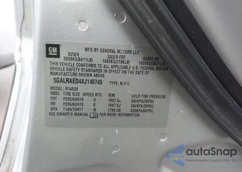 2010 Buick Enclave Cx from USA, damaged, VIN 5GALRAED4AJ148749